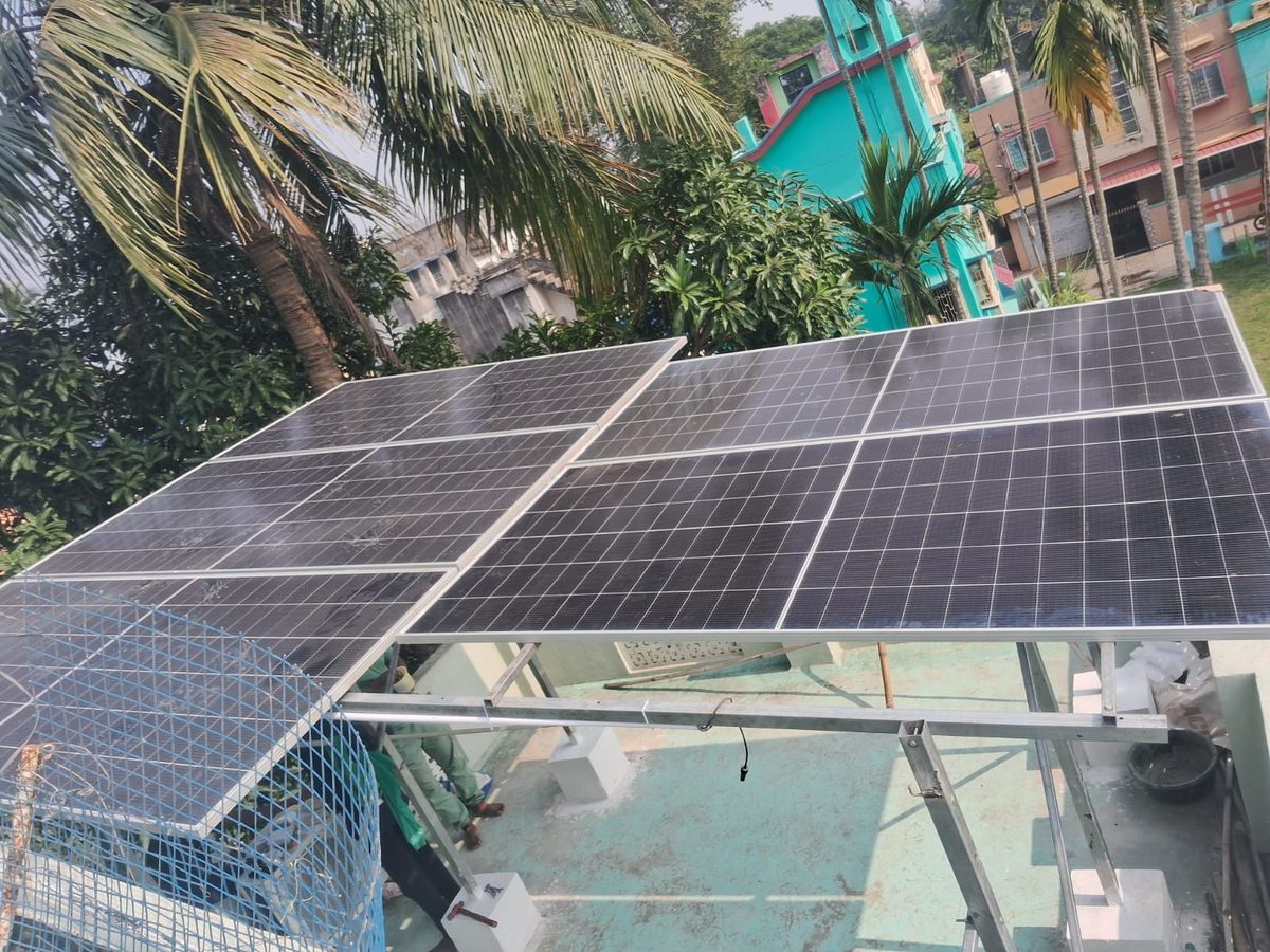 Installation team and rooftop work